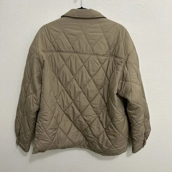 Zara Quilted Puffer Jacket in Taupe - Picture 6 of 10